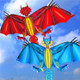Animal Kite 210T Polyester Kite Giant Flying Kite Fiberglass Super Size Kite Kid Outdoor Toy - Blue