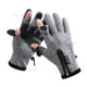 Touch Screen Winter Warm Gloves Windproof Waterproof Zipper Mittens Gloves for Running Driving Cycling Working - Grey/XXL