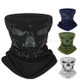 WEST BIKING Motorcycle Cycling Bike Reflective Skull Face Mask Neck Warmer Windproof Balaclava - Black