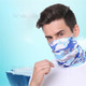 Summer Breathable Outdoor Cycling Half Face Mask Sun Protection Ice Silk Neck Gaiter - Camouflage Sky Blue