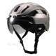 Breathable Cycling Helmet with Rear Light Magnetic Goggles Women Men Lightweight Safety Helmet Bike Helmet - Grey