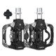 WEST BIKING 1Pair Metal MTB Bike Pedals Dual Platform SPD Clipless Wear-resistant Bicycle Pedals Sealed Bearing for Mountain Road Bikes - Black