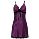 3 PCS Sling Lace Sexy Perspective Lingerie Nightdress(Purple)