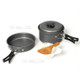 Outdoor Camping Hiking Picnic Cookware with Pot + Pan + Bowl Etc. Cooking Set for 1-2 Persons