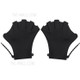 1 Pair Swimming Gloves Webbed Fitness Water Resistant Training Gloves Silicone Swimming Diving Glove Swim Training Mittens - Black