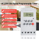 Digital Programmable Timer LCD Display Clock AC 220V 25A Din Rail Electronic Timer Time Switch Controller