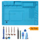 IPARTS EXPERT Silicone Maintenance Pad + Screwdriver Repair Tool Set with Straps, Tweezer & Scraper