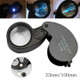 21011A 25mm Loupe 40X Magnification Magnifier Jewelry Identification Magnifying Glass with LED Light