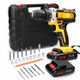 Cordless Drill Set 21V Power Drill 18 Gears of Torque Adjustable Holes Drilling Impact Combo Kit - EU Plug