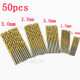 50PCS/Pack HSS Plating Titanium Twist Drill Bit Set Metric System 1.0-3.0mm