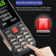 K1 Dual SIM 2.4 inch Mobile Phone 4800mAh Battery 2G GSM Large Button Anti-drop Cellphone with Dual LED Light - Black