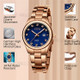 CIVO 8126 Classic Women Quartz Watch Rhinestone Decor Date Analogue Stainless Steel Strap Wristwatch - Rose Gold/Rose Gold/Starry Sky