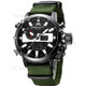 MEGALITH 8229 5ATM Waterproof Business Watch Luminous Quartz Watches Men Digital Watch with Nylon Strap - Green/Black