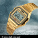 SKMEI 1123 Fashion Men Watch Waterproof Wristwatch Sports Chronograph Clock with Stainless Steel Strap - Gold