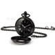 Retro Hollow-out Flip Pocket Watch Quartz Round Dial Watch with Chain - 37.5cm Standard Chain