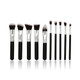 10 PCS Makeup Brushes Set Makeup Tool Powder Eyeshadow Pencil Cosmetic Set (Black Silver)