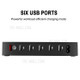 60W 6-Port Charging Station with 1 x Quick Charge 3.0 Port, 5 x 2.4A USB Smart Charging Ports - Black/EU Plug
