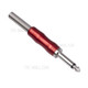 BLS01 6.35mm Mono Jack Plug Audio Connector Solder Cable DIY Audio Adapter for Guitar Microphone - Red