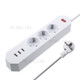 3 EU AC Outlets + 3 USB Charging Ports Socket 1.8m Power Strip, CE/RoHS Certification, EU Plug