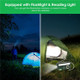 Hand Crank Solar Emergency Flashlight Reading Light USB Rechargeable FM/AM/SW SOS Alarm Radio - Black