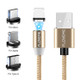 FLOVEME 1m 2A 8 Pin + Micro USB + USB-C / Type-C to USB Nylon Magnetic Charging Cable, For iPhone, iPad, Galaxy, Sony, Huawei, Xiaomi, LG, HTC, Lenovo and Other Smartphones(Gold)