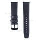 Carbon Fiber Texture 22mm Genuine Leather Watchband - All Black