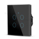 SMATRUL TMW403 EU Plug WiFi+433MHZ Remote Control Smart Touch Timing Countdown Wall Switch for Alexa Google Home, 4 Gang WiFi - Black