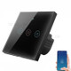 SMATRUL TMW401 Tuya WiFi 433MHZ Wireless Touch Wall Switch for Google Home Alexa EU Plug, 3 Gang WiFi - Black