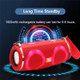 T&G TG642 RGB Light Bluetooth Speaker High Power Waterproof Wireless Speaker Support FM/TF Portable Subwoofer Speaker with Shoulder Strap for Laptops (CE) - Black