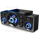 SADA D-208 3 in 1 Home Speaker Set Portable Design Super Bass Subwoofer with Colorful LED Light 3.5mm Wired Speakers TF Card Slot