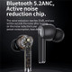 ESSAGER J8 ANC TWS Wireless Bluetooth 5.2 Earphone Active Noise Cancelling Waterproof Stereo Music Calling Headset - Black