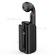 ART-K60 Business Clip-on Lavalier Bluetooth Headset Hands-free Call Stereo Earphone with Charging Base - Black