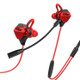 G10(H15) 3.5mm Wired HiFi Headset In-ear Wire Control Gaming Music Earphone with Computer Adapter Cable - Red