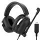 DANYIN T30 Head-Mounted PC Wired Headset Wire-Controlled Gaming Headphone with RGB LED Light for Computers