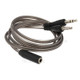 3.5mm Audio Y Splitter Cable 1 Female to 2 Male Converter Earphone Microphone Cord Adapter for Laptop PC