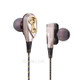 Dual Moving Coils In-Ear Earphones with Mic Noise-Cancelling Wired Earbuds 1.2m Cable 3.5mm Connector - Gold