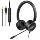 New Bee H360 Telephone Headset On Ear 3.5mm/USB Wired Noise Cancelling Microphone with Mic for Computer PC Laptop Stereo