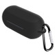 For JBL T280TWS PRO Silicone Cover Bluetooth TWS Earphone Protective Sleeve Case with Anti-lost Buckle - Black