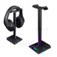 RGB Headphone Desktop Stand Gaming Headset Holder with 3.5mm AUX 2 USB Ports for Bose JBL AKG