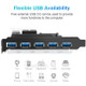 HC424 5 Ports USB3.0 Expansion Card PCI-E Adapter with 15-Pin SATA Power Connector Motherboard 19-Pin USB3.0 Hub