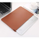 Simple PU Leather Laptop Sleeve Bag for MacBook 13.3-inch - Brown