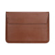 Envelop Leather Laptop Sleeve Cover with Stand for MacBook 12-inch/Air 11.6-inch - Brown