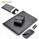 SOYAN Leather Sleeve with Mouse Pad + Power Supply Bag + Mouse Cover + Bobbin Winder for MacBook Pro 15-inch (2016) - Black