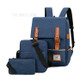 Large Capacity Laptop Backpack Knapsack Outdoor Travel Business Bag Set with External USB Port - Dark Blue