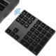 Aluminium 34-Key Wireless Numeric Bluetooth Keyboard Keypad for Windows/iOS/Android - Black
