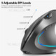 2.4G Wireless Vertical Mouse Rechargeable Mouse with 3 Adjustable DPI Levels and Auto Sleep - Black