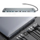 BASEUS Enjoyment Series HUB Adapter 10-in-1 (PD/HDMIx2/VGA/RJ45/SD/TF/USBx3) Multifunction USB3.0 Type-C Notebook Docking Station - Dark Grey