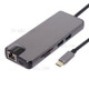 CY UC-059 8-in-1 USB-C Multi-port Adapter Type-C Hub with USB3.0 x 2 + HDMI + VGA + SD/TF + Gigabit Ethernet + Type-C Charging Port