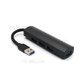 T-552 4Ports USB3.0 Hub Aluminium Alloy Expander Adapter High Speed Transmission Data Sync Convertor Compatible with Mouse/Keyboard/Mobile Hard Disk - Black