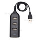 4-Ports USB Hub USB 2.0/1.1 Splitter Supports Charging 480Mbps High Speed Data Transfer Rate - Black